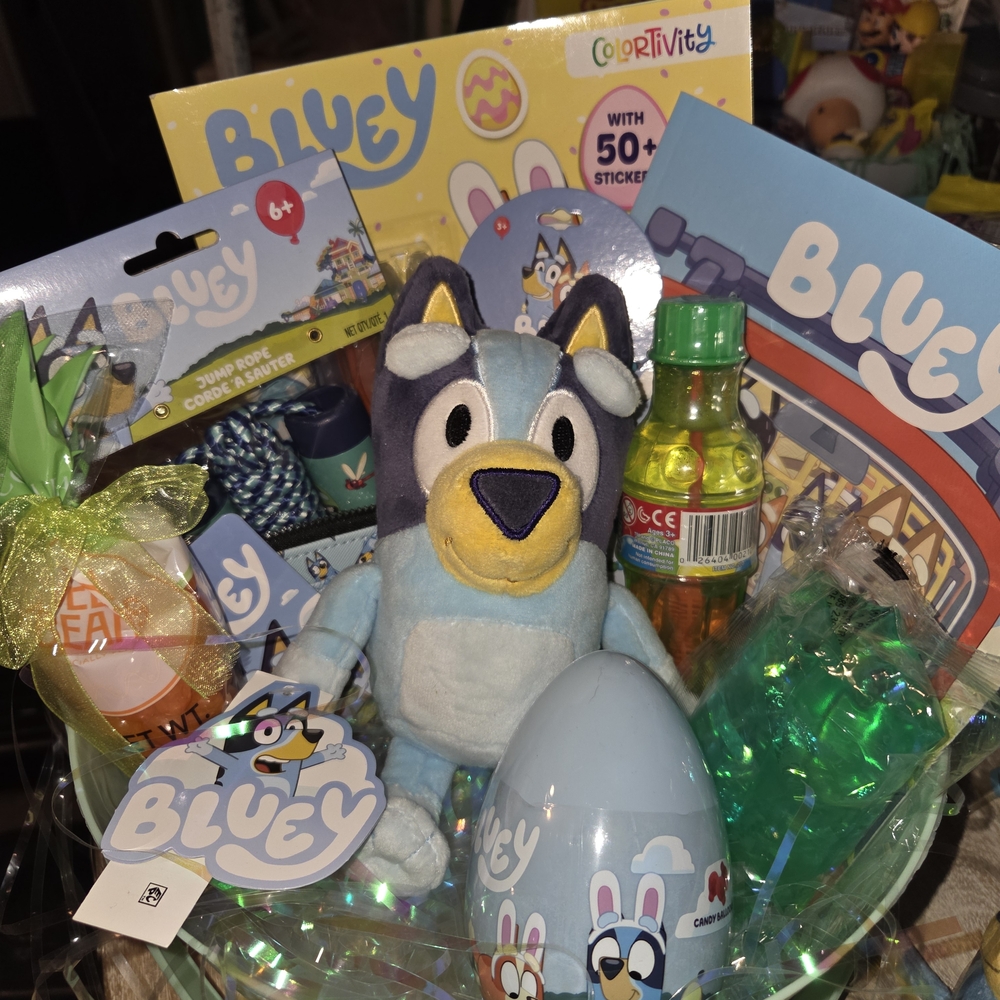 Bluey Easter Gift Basket with Plush and Activities